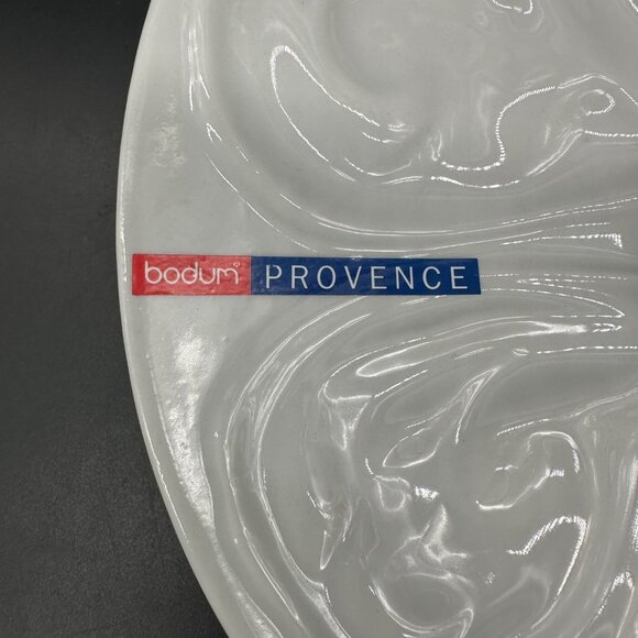 Bodum Provence White Oyster Plate Serving Dish Shell Ceramic Holds 6 Clams - Picture 4 of 8